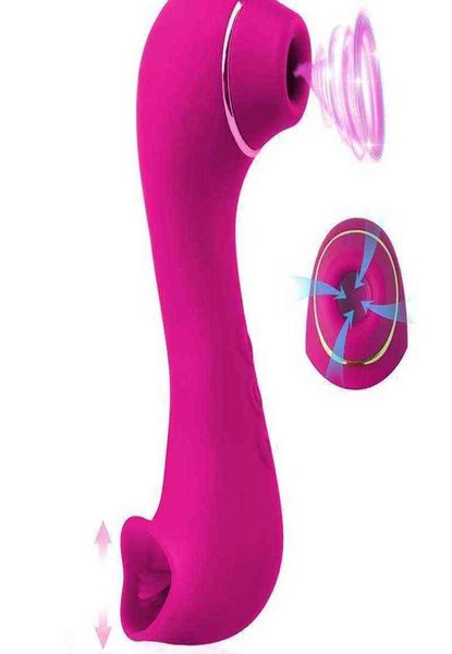 Nxy Vibrators Clitoris Zuigen Likken Dubbele Hoofd g-spot Stimulator Vaginale Tepel Massager Orale Speeltjes voor Vrouwen Koppels 12114143599