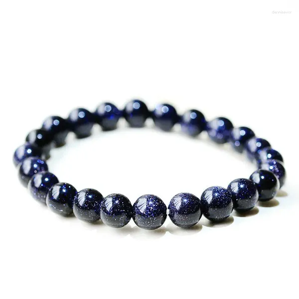 Braccialetti con ciondoli Recluta denaro porta buona fortuna Il braccialetto in pietra arenaria blu cielo stellato naturale rappresenta il progresso e il successo scintillante