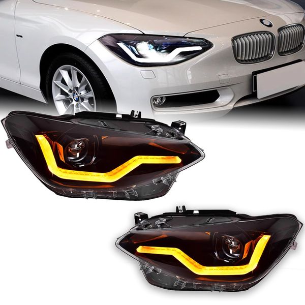 Luz dianteira do carro para bmw série 1 f20 2012-20 15 faróis 1 série 116i 118i led luzes diurnas drl lâmpada de feixe alto baixo