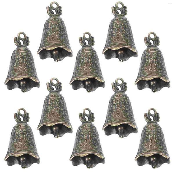 Articoli per feste 10 pezzi vintage Jingle Bells mini ciondolo in bronzo artigianato fai-da-te che creano ornamenti a campana