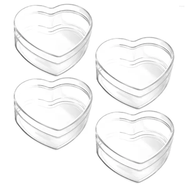 Scatole per confezioni regalo Scatole per caramelle Contenitori a cuore Bomboniere in plastica trasparente a forma di acrilico trasparente per matrimoni, mini gioielli