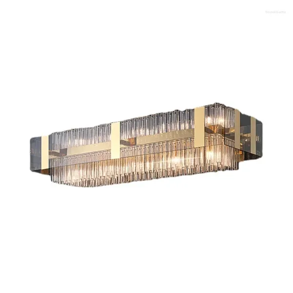 Lampade a sospensione Lampada da ristorante Tavolo da pranzo lungo Sala grande moderna e lussuosa di cristallo rettangolare italiano