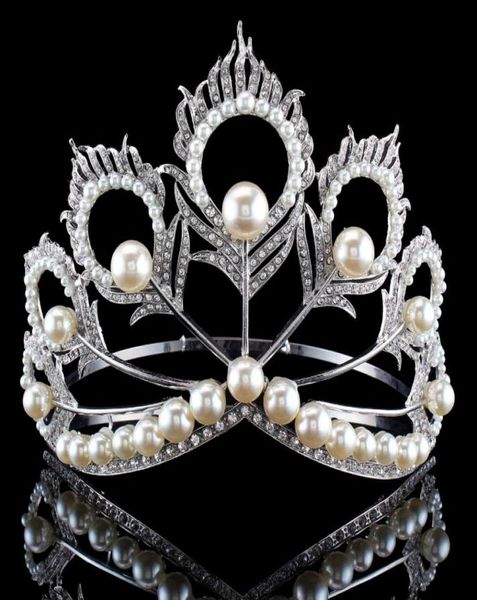 Nuovo arrivo Big Size 2017 Miss Universe Scesso Crown ROULD ROURM REGOLABILE PERLA PERCHE PEGA PEULCO PAGEANT 2102035056133