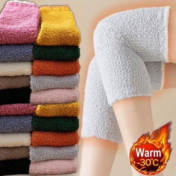 Kadın SOCKS KIŞ DOĞRU RENK DİZİ KORUMA Yumuşak Bacak Daha Sıcak Kalın Kalın Peluş Peluş Pleece Yüksek Elastikiyet Soğuk Durumlu Uyku Çorapları