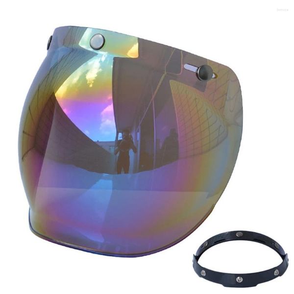 Caschi motociclistici per il casco di protezione UV Set di lenti set parabrezza retrò resistente a graffi resistenti a 3 bubble a bobina a bolla snap Anti nebbia universale