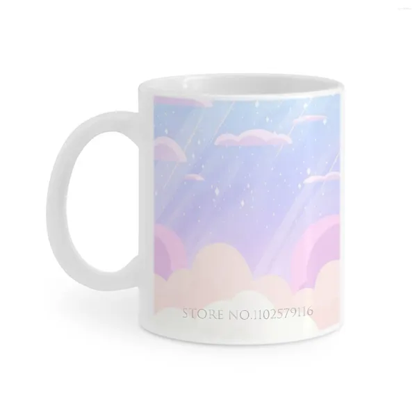 Tazze Pastello Paradiso Tazza bianca Tazza da tè Caffè Amici Regalo di compleanno Cielo Nuvole Stelle Cmyk Cmyw Cartone animato Kei Fata