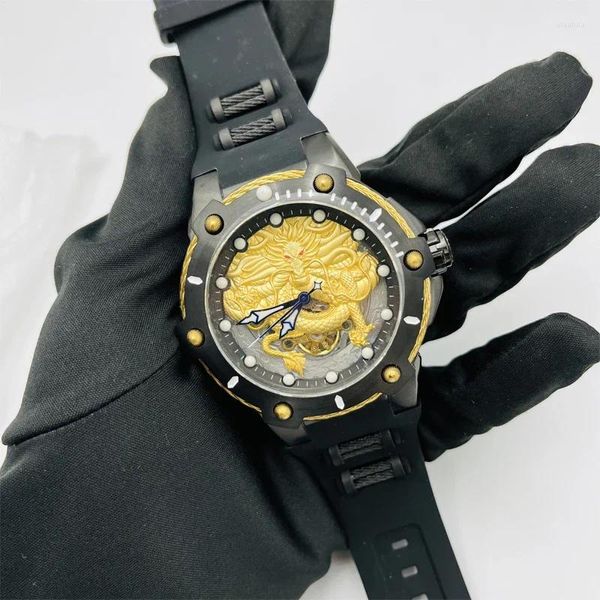 Armbanduhren Invicto Luxus Leuchtende Uhr Golden Drago Edelstahl Undefeated Relogios Masculinos Unbesiegbarer Bolzen für Drop