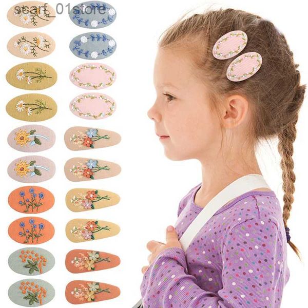 Kopfbedeckung Haarschmuck 2/6PCS Niedliche Stickerei Tropfen Sie Haarnadel Vintage Floral Mädchen BB Haarnadel Kopfbedeckung Kinder Baby HaarschmuckL231214