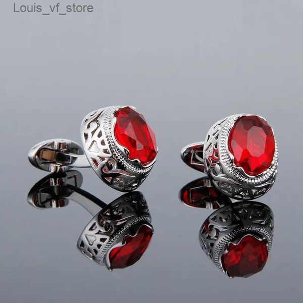 Manschettenknöpfe, rote Halbedelstein-Manschettenknöpfe für Herren, französisches Hemd, Accessoires, Hochzeit, Geschäftsbankett, Schmuck, Geschenke, hochwertige männliche Manschettenknöpfe T231214