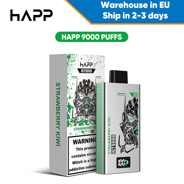 Happ Puff 9K Einwegstift Vape 9000Puffs Zigarette 2% Nico Salt Vape Juice Good Taste Fruits Flavours Vapers