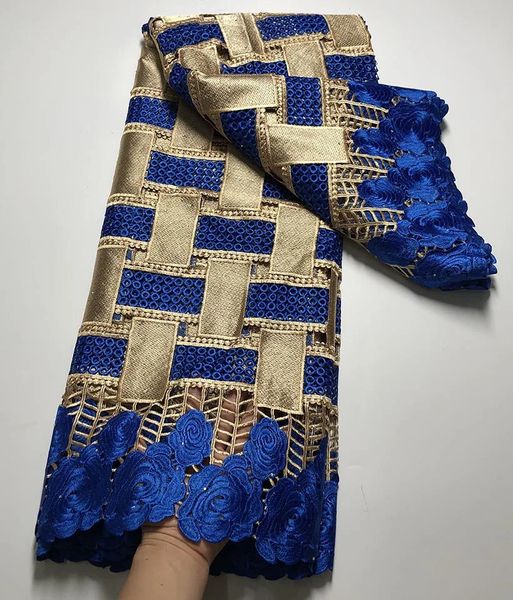 Tecido e costura mais recente francês africano laço suíço macio guipure nigeriano cabo solúvel em água com pedras para vestido de casamento festa 231213