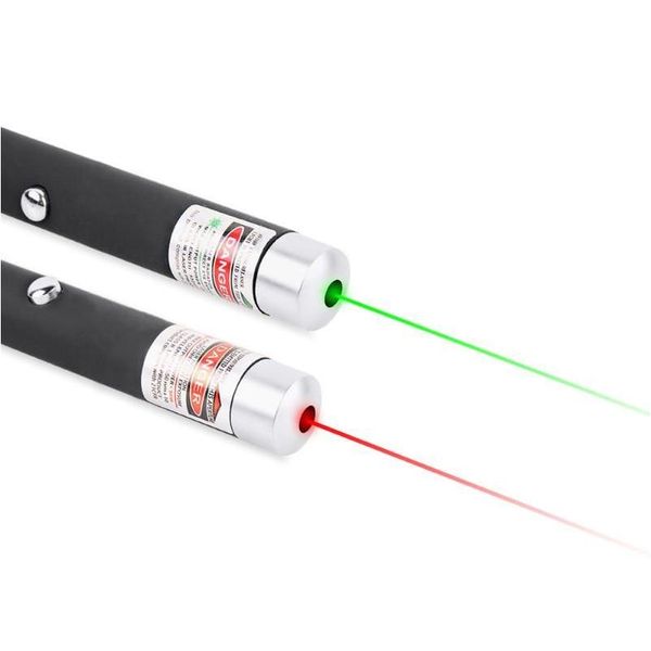 Lanternas tochas de alta qualidade ponteiro laser vermelho / verde 5mw powerf 500m led tocha caneta profissional luz de feixe visível para ensino fl dhj1m