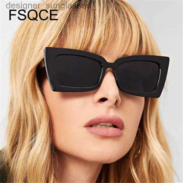 Güneş Gözlüğü FSQCE Yeni Square Kadın Güneş Gözlüğü Marka Tasarımcısı Açık Mekan Seyahat Sürüş Kedi Göz Güneş Gözlükleri UV400L231214