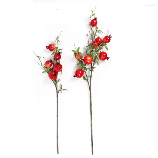 Flores decorativas látex espuma frutas romã bagas frutas artificiais realistas para decoração de casa festa de casamento adereços simulados qualquer