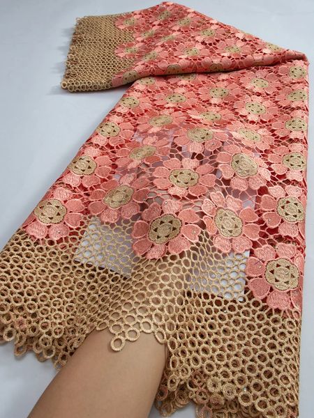 Tessuto e cucito Guipure Cord Lace 2023 Ultimo materiale africano per abiti da cerimonia nuziale di alta qualità per Chic Sew TY3282 231213