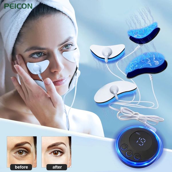 Massageador de olhos 48pcs EMS massageador estimulador muscular atual levantamento pulso eletrônico olho face lift pele aperto anti-rugas 231214