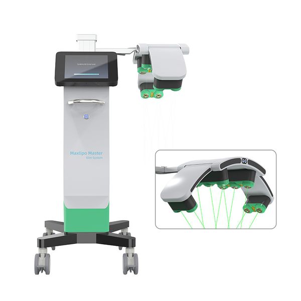 Novo produto 10d 532nm 635nm laser verde vermelho contorno corporal lipo instrumento de beleza de emagrecimento com suporte de elevação automática