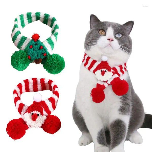 Hundebekleidung Katze Weihnachtsschal Winter gestrickt für Welpenpuppe Bequemes Stricken