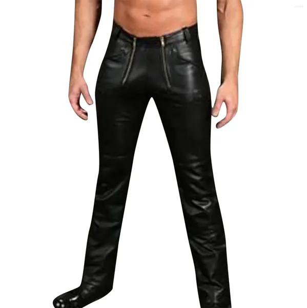 Männer Hosen Mode Lässig Große Größe Zipper Leder Hosen Softshell Wasserdicht Thermische Warme Pantalones Hombre Kleidung