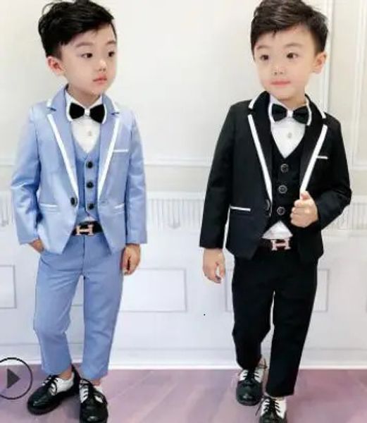 Abiti da cerimonia per ragazzi Abiti da matrimonio per bambini Prom Blackblue Blazer da sposa Grandi vestiti per bambini Set blu nero Costume classico 231213