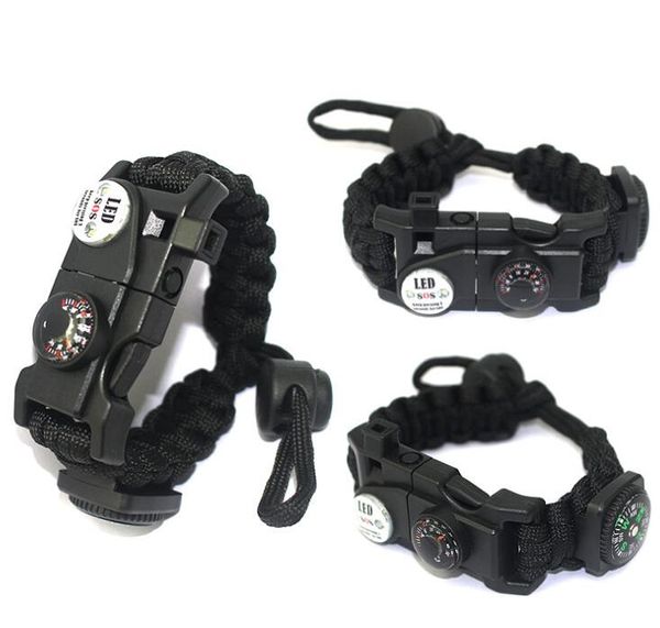 Multifunktionales 11-in-1-Survival-Armband, Selbstverteidigung, taktisches Paracord-Armband, Regenschirm-Seil, Tarnung, Fallschirmschnur, Notfall-Armbänder, EDC-Werkzeug