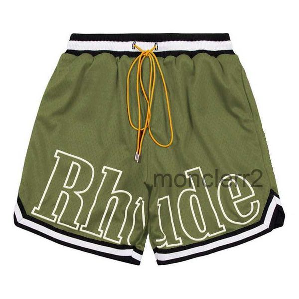 Designer-Shorts Rhude Herren Capsule Sommer Strandhose Mesh-Material Atmungsaktiv Schweiß Lose Fitness Basketball Herren Kurz GHGL