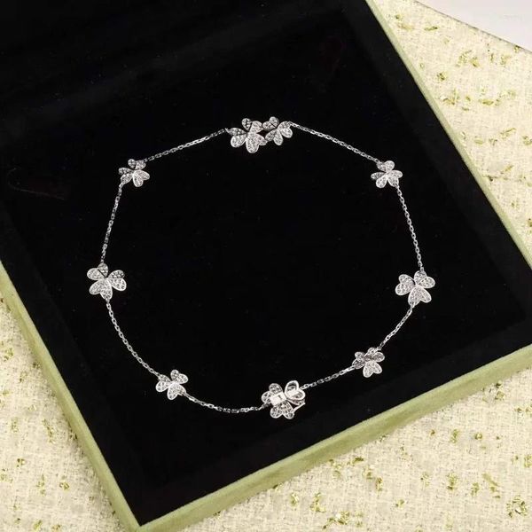 Ketten Berühmte Top-Marke Klassische Europa Qulity Luxus Schmuck Halsketten Für Frauen Blumen Süße Romantische Glücksklee Hochzeit Charms