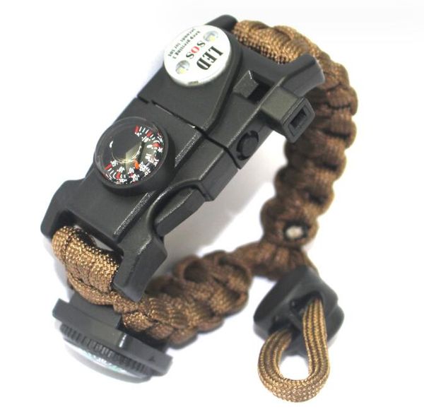 Braccialetto di sopravvivenza multifunzionale per esterno Paracord Uomo Donna Braccialetto 11 in 1 Camping Adventure Kit di attrezzatura per salvataggio di emergenza Braccialetti di corda di sopravvivenza