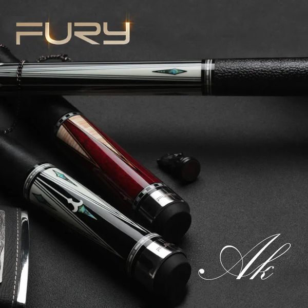 Бильярдные кии Fury Pool Cue, кленовый вал, серия AK с футляром, льняная пленка, наклейка Tec, набор палочек Taco De Billar, отгрузка от производителя 231213