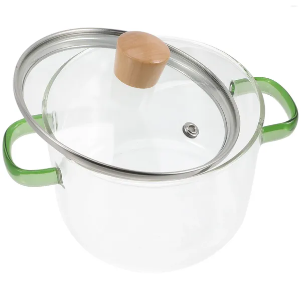Миски Стеклянная кастрюля для супа с крышкой Прозрачные ручки Приготовление лапши