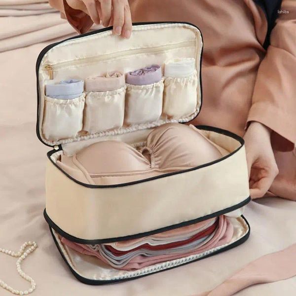 Depolama çantaları seyahat çok fonksiyonlu iç çamaşırı çantası yüksek kapasiteli sütyen su geçirmez çorap dolap giysileri organizatör