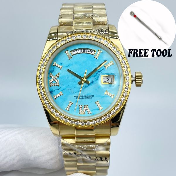 orologio da uomo per uomo orologio da donna orologio con diamanti orologi di marca 41mm orologi da polso in oro orologio di lusso per donne orologi montre de luxe strumento gratuito