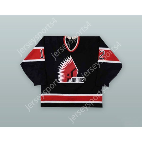 Personalizado MOOSE JAW WARRIORS JERSEY DE HÓQUEI PRETO NOVO Top Costurado S-M-L-XL-XXL-3XL-4XL-5XL-6XL