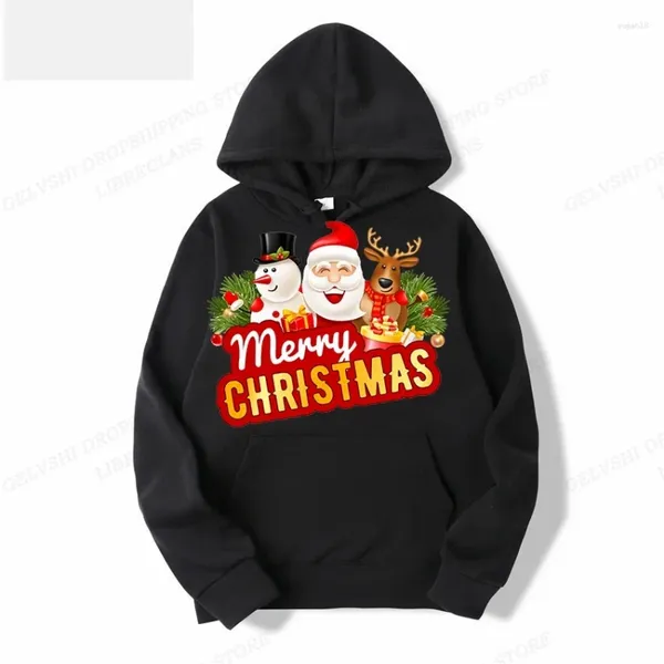 Hoodies masculinos rena impresso hoodie moda feliz natal crianças hip hop meninos casaco feminino boneco de neve festa vermelho