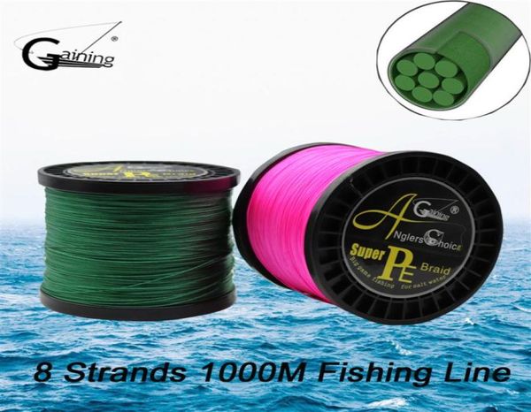 Anglers Choice 8 Strands Örgülü Balıkçılık Hattı 1000m Çok Renkli Süper Güçlü Japonya Çok Filament PE Örgü Line5207452