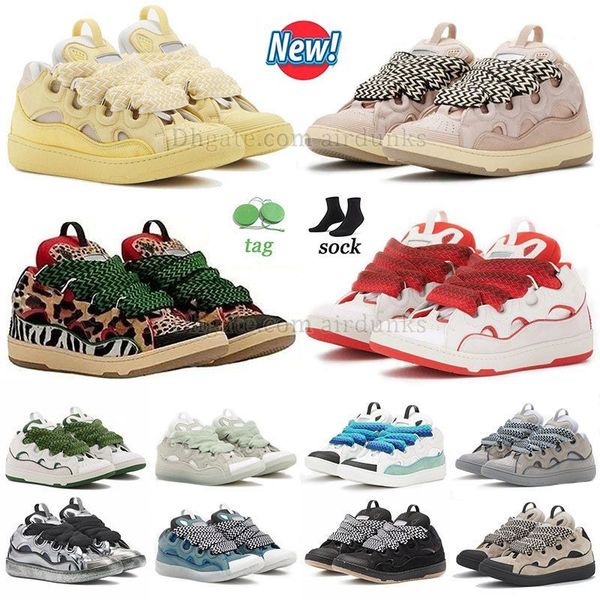 Lanvin Lanvins Sneakers di lusso pelle Lavin Curb Scarpe firmate per uomo Donna Lavine Lavins Lavina Sneaker casual straordinaria di vitello 【code ：L】 Gomma Nappa Scarpe platform