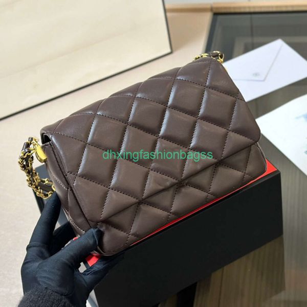 Luxus -Designer -Kanal Klassiker gestailtes Crossbody -Einkaufstasche Frankreich Brand Fashion Flapp Frauen Umhängetasche Hochwertige goldene weite Kette Leder Handtasche Messengerbeutel