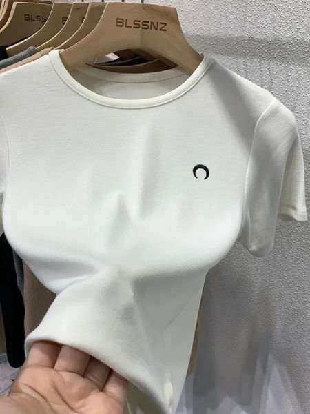 2024 Новая летняя женская футболка для девочек футболка женская одежда топы Топы хлопковые стройные женские розыгрыш с коротким рукавом