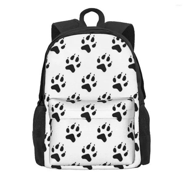 Zaino stampe per cani o tracce di animali zaino in grande capacità per la scuola per la scuola per la scuola da laptop per viaggiatore casual