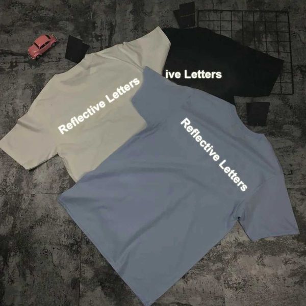 Sommer-T-Shirts mit Rundhalsausschnitt, Herren-T-Shirts für Männer, Kleidung, reflektierende Buchstaben in der Mitte der Brust, T-Shirt, lässig, Streetwear, Liebhaber, Hip-Hop-T-Shirts, Damen-T-Shirt, Markenoberteile