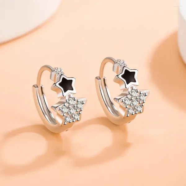 Orecchini pendenti all'ingrosso S925 argento sterling gioielli di moda da donna cristallo di alta qualità zircone semplice stella epossidica regalo per la fidanzata