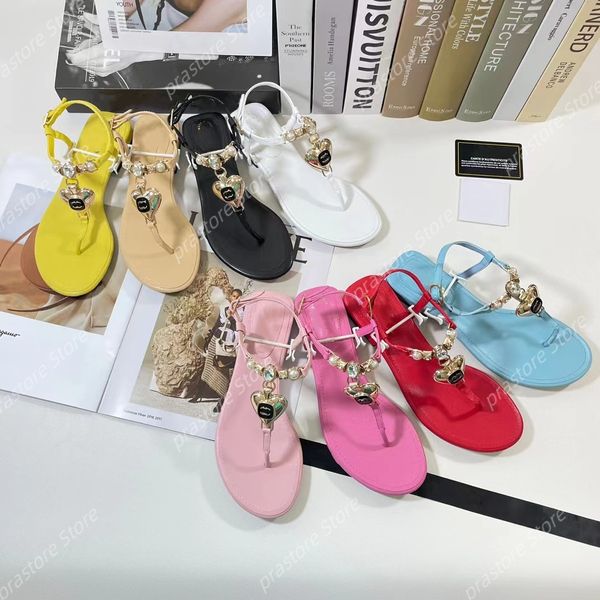Canal das mulheres sandálias de marca luxo designer chinelos slides anel sandálias de pele carneiro couro genuíno flip flops feminino sandália sapatos