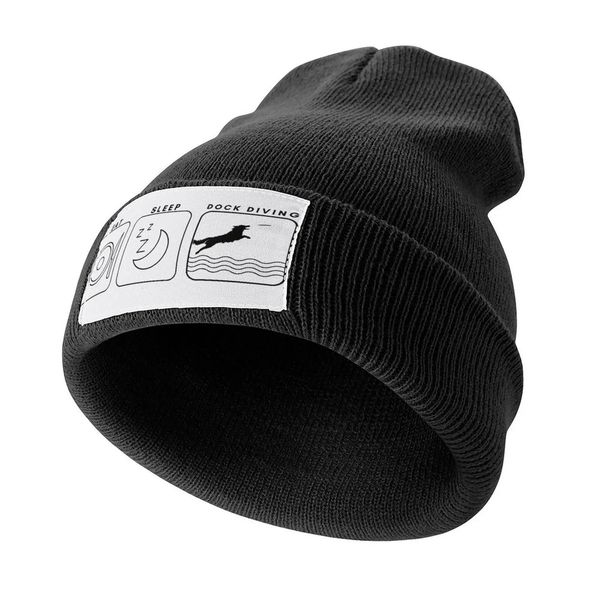 Berretti Cappelli Eat Sleep Dock Diving Berretto lavorato a maglia nero Cappello da cavallo Cappello per bambini Uomo Cappelli di lusso per uomo Donna 231213