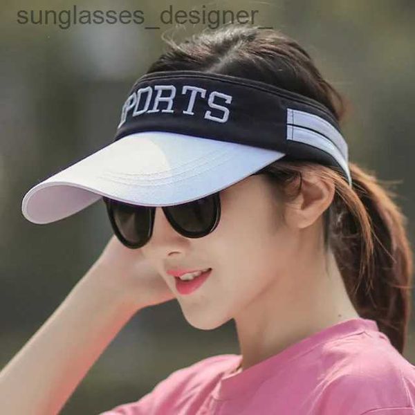 Viseiras Sun Visor Beisebol Cs Unisex Vazio Top Visor C Mulheres Protetor Solar Chapéus Homens Algodão Snback Ajustável para Running Tennis GolfL231214