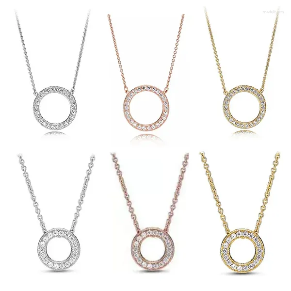 Correntes LR S925 Sterling Silver Rose Anel de Ouro Temperamento Versátil Personalidade Clavícula Cadeia Charme Fazendo Acessórios Femininos Je