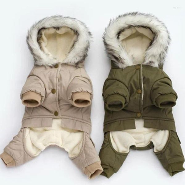 Vestuário para cães Rússia inverno quente roupas para animais de estimação com capuz engrossar algodão filhote de cachorro cães casaco jaquetas para chihuahua roupas macacão produtos