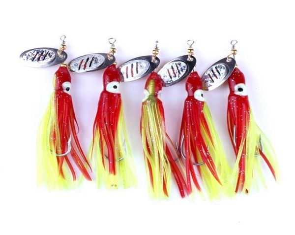 Yumuşak ahtapot yedek etekler 7 5g tamamen parlak kalamar kuleleri trolling cazibesi balıkçılık lures spinner kanca yemleri sp026 100pcs 210d4984749