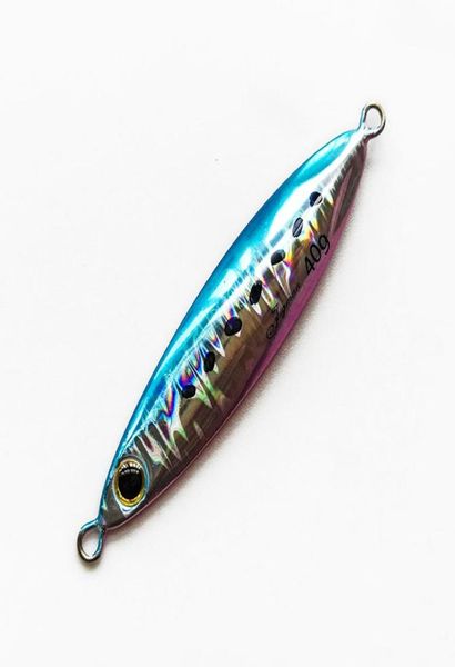 Isca de colher de pesca de metal jigging 5pcs 20g30g40g60g Placa de ferro de agitação lenta Long S Laser Luminosa Iscas de chumbo Pesca marítima Jig Lures3271349