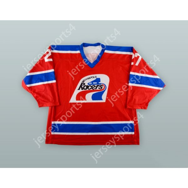 Maßgeschneidertes KIRK DAUBENSPECK 27 INDIANAPOLIS ICE WHA RACERS THROWBACK RED HOCKEY JERSEY NEU oben genäht S-M-L-XL-XXL-3XL-4XL-5XL-6XL