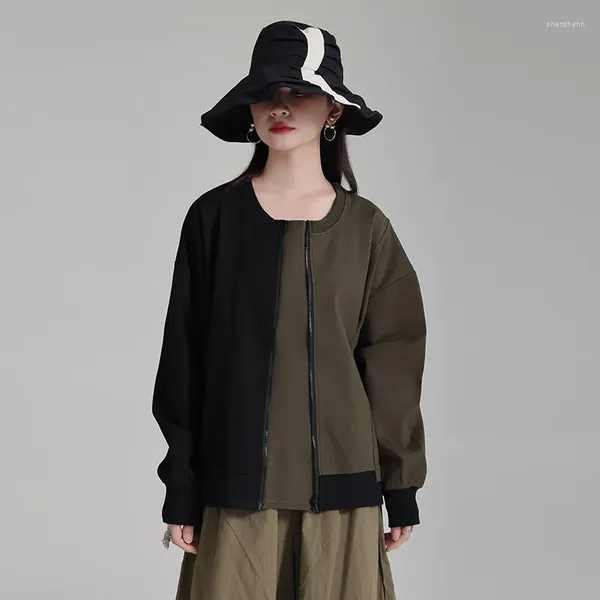 Damen Hoodies Superaen Design Mode Sweatshirt 2023 Herbst/Winter Einfacher Reißverschluss Panel Sweatshirts
